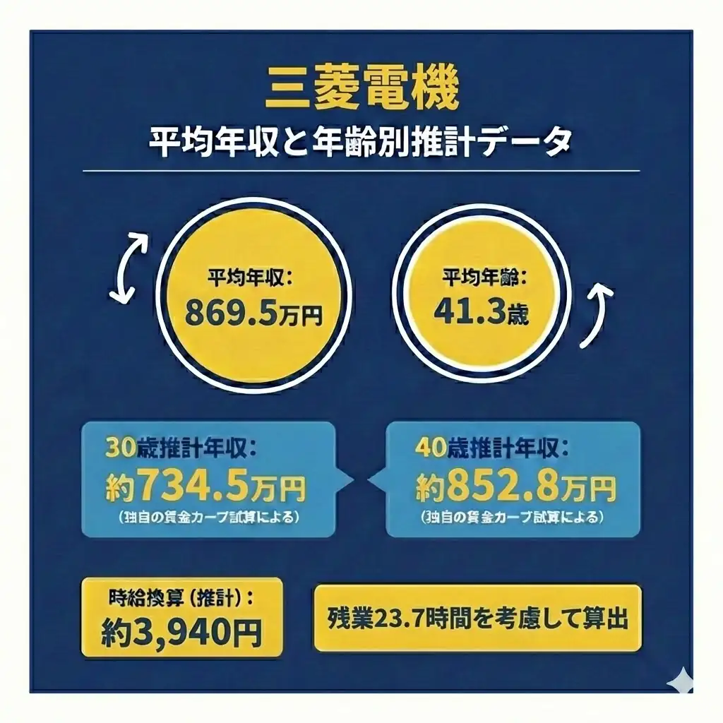 三菱電機の平均年収と年齢別推計データ