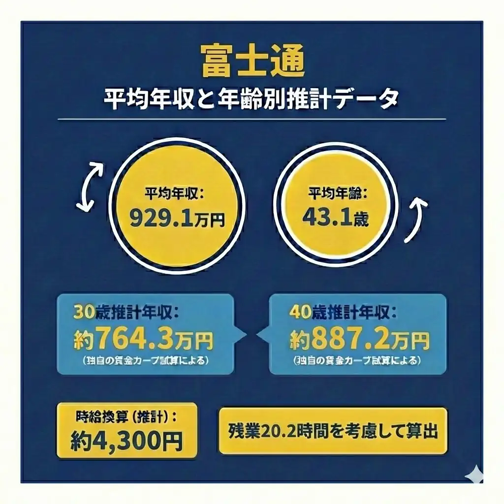 富士通の平均年収と年齢別推計データ