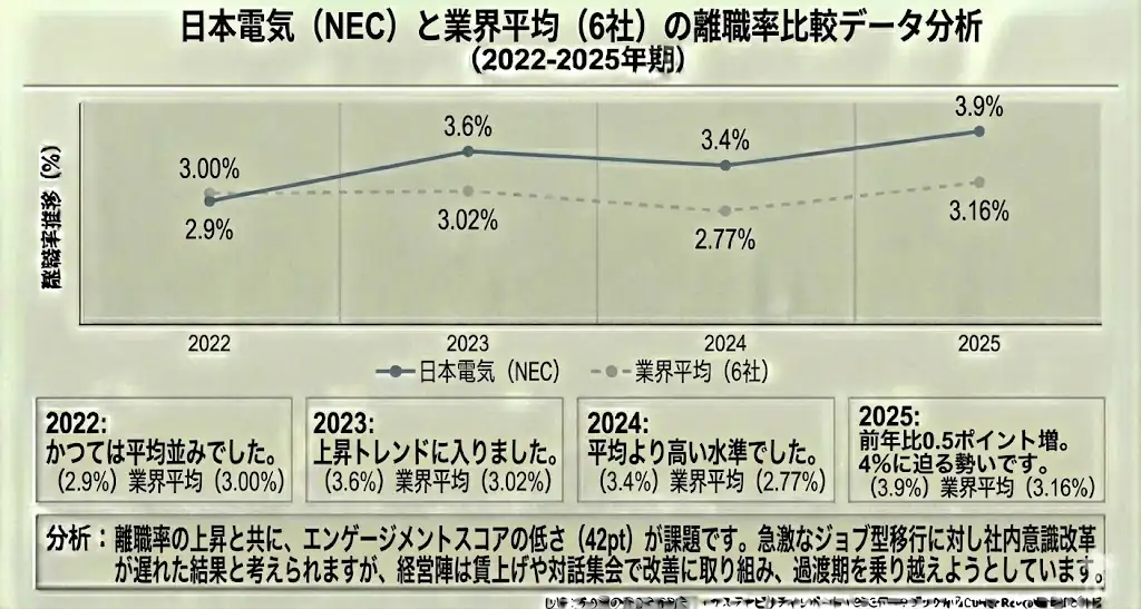 NECと電機業界の離職率比較データ分析